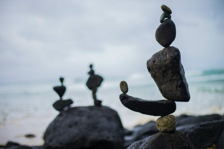 photo of rocks balancing