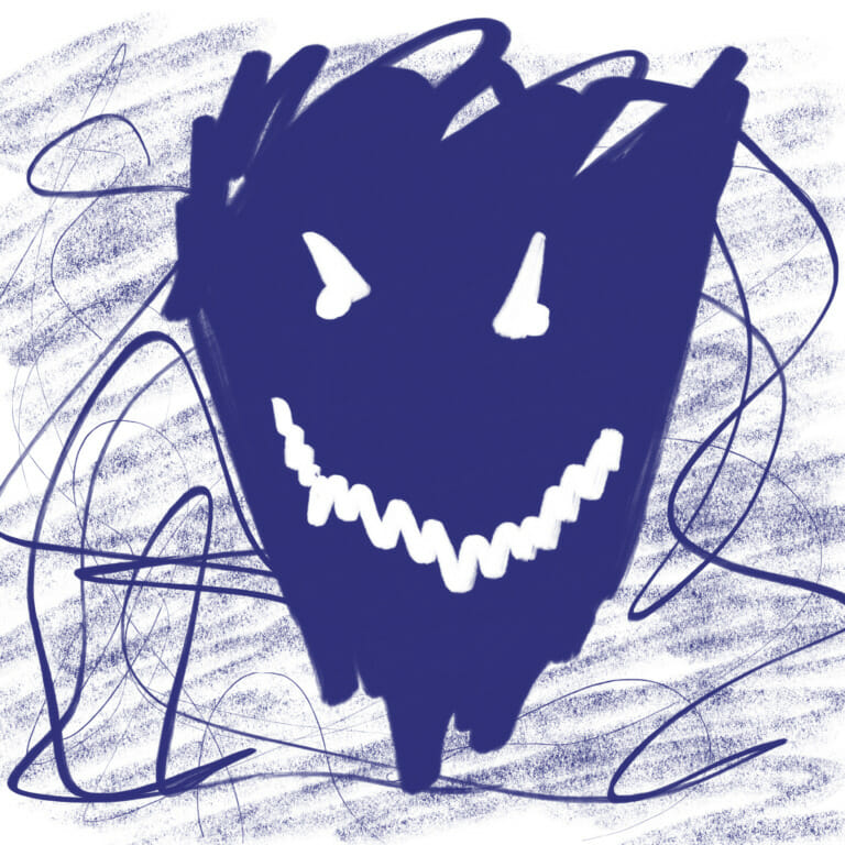 illustration of an evil face
