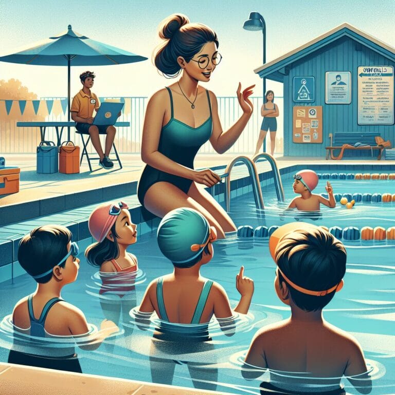 Children participating in a swim class with a certified instructor showcasing a low studentteacher ratio and personalized attention in a safe and fun pool environment
